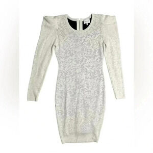 MILLY Women's Knit Dress White Patterned Medium